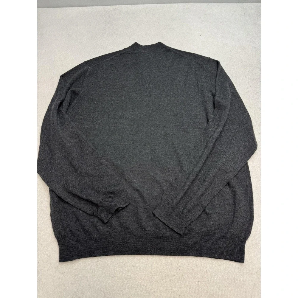 Brooks‎ Brothers Sweater Mens XL Gray Extra Fine Merino Wool Crewneck Knit